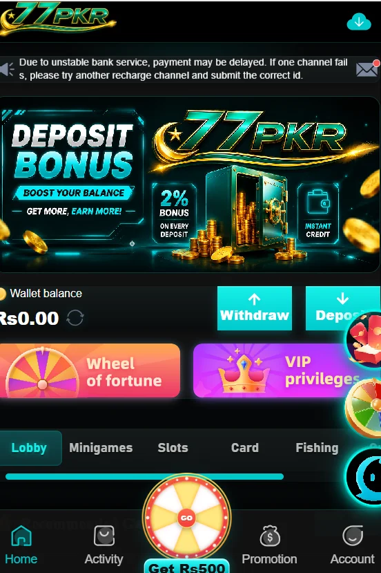 77PKR Game App